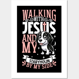 Jesus and dog - Stabyhoun Posters and Art